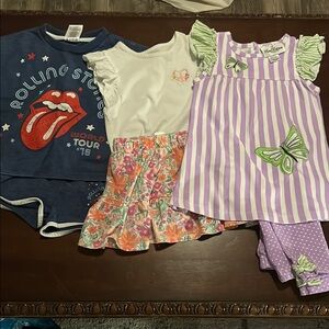 Three Outfits - Shorts, Skirt and Long Pants For Little Girl
